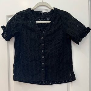 Madewell button eyelet top XS